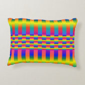 暗い虹と明るい虹(チェッカーとストライプ) アクセントクッション (裏面)