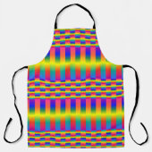 暗い虹と明るい虹(チェッカーとストライプ) エプロン (正面)