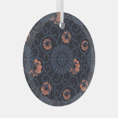 暗い装飾された円のヴィンテージシームレス ガラスオーナメント (正面右)