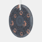 暗い装飾された円のヴィンテージシームレス ガラスオーナメント (正面左)