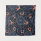 暗い装飾された円のヴィンテージシームレス タペストリー (正面)