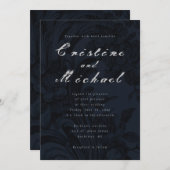 暗い装飾エレガントの結婚台本 招待状 (正面/裏面)