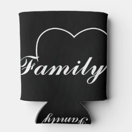 暗い製品の白のファミリーハート 缶クーラー