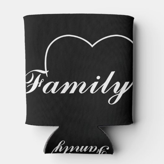 暗い製品の白のファミリーハート 缶クーラー (裏面)