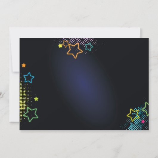 暗い誕生日の写真の招待の子供のパーティーの白熱 招待状 (裏面)