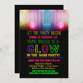 暗い誕生日の招待状で輝く 招待状 (正面/裏面)