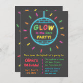 暗い誕生日パーティーでディスコボールが輝く 招待状 (正面/裏面)