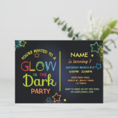暗い誕生日パーティーで輝く招待状のパーティー 招待状 (スタンド正面)