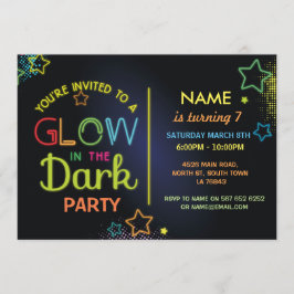 暗い誕生日パーティーで輝く招待状のパーティー 招待状
