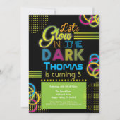 暗い誕生日パーティーの招待状で輝く 招待状 (正面)
