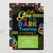 暗い誕生日パーティーの招待状で輝く 招待状 (正面/裏面)