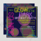 暗い誕生日パーティーの招待状で輝く 招待状 (正面/裏面)
