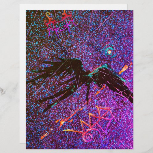 暗い謎の翼を持飛んでいるった宇宙の向こうの姿 (正面/裏面)