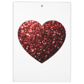 暗い赤いハートフェイクグリッター クリップボード (裏面)