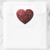 暗い赤いハートフェイクグリッター スクエアシール (バッグ)