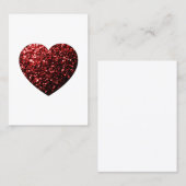 暗い赤いハートフェイクグリッター 名刺 (正面/裏面)