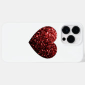 暗い赤いハートフェイクグリッター Case-Mate iPhoneケース (裏面 (横))