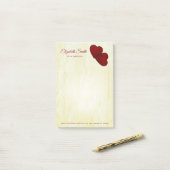 暗い赤いハート ポストイット (デスク上)