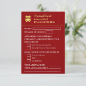 暗い赤い目的地中国のの結婚到着 出欠カード (スタンド正面)