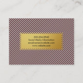 暗い赤と白ストライプ 名刺 (裏面)