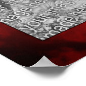 暗い赤の斑模様のフレーム独自の写真を作成 ポスター (角)