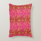 暗い赤紫色および黄色のFiore アクセントクッション (正面(垂直))