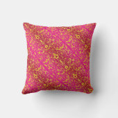 暗い赤紫色および黄色のFiore クッション (裏面)