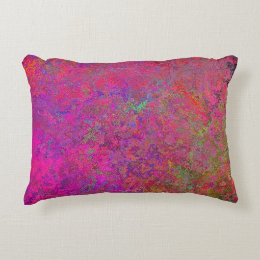 暗い赤紫色とターコイズテクスチャ アクセントクッション (正面)