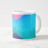 暗い赤紫色とトルコ ジャンボコーヒーマグカップ (正面右)