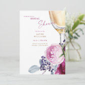 暗い赤紫色と金ゴールドエレガントブライダルシャワー 招待状 (スタンド正面)