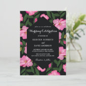 暗い赤紫色と黒結婚式招待状 招待状 (スタンド正面)