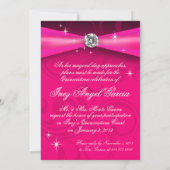 暗い赤紫色のキンセアニェラ15のプリンセスのティアラの写真 招待状 (裏面)