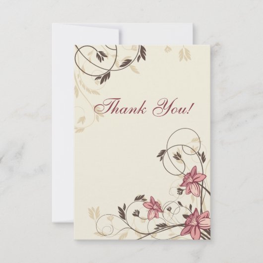 暗い赤紫色のラッパスイセンおよびムギは感謝していしています サンキューカード (正面)