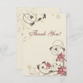 暗い赤紫色のラッパスイセンおよびムギは感謝していしています サンキューカード (正面/裏面)