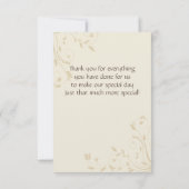 暗い赤紫色のラッパスイセンおよびムギは感謝していしています サンキューカード (裏面)