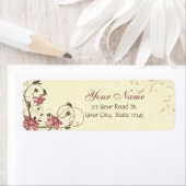 暗い赤紫色のラッパスイセンおよびムギ ラベル (インサイチュ)