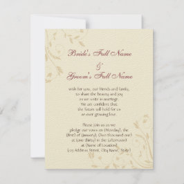 暗い赤紫色のラッパスイセンおよびムギ 招待状