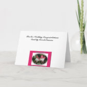 暗い赤紫色の結婚のお祝いカード カード (裏面)