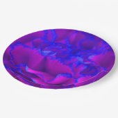 暗い赤紫色はっきりしたピンクと青のカーネーションの花 ペーパープレート (アングル)