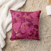 暗い赤紫色は油紙に大理石模様をつけました クッション (ブランケット)