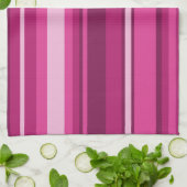 暗い赤紫色は縞で飾ります キッチンタオル (折り畳み)