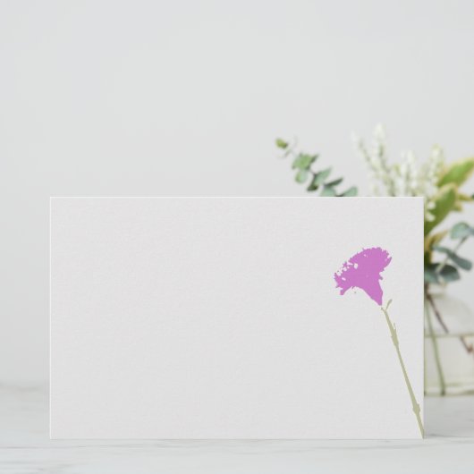 暗い赤紫色カーネーションフローラ 便箋 (スタンド正面)