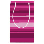 暗い赤紫色ストライプ スモールペーパーバッグ (正面)