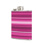 暗い赤紫色ストライプ フラスク (左)