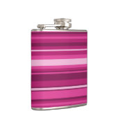 暗い赤紫色ストライプ フラスク (右)