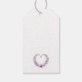 暗い赤紫色ピンクのフローラハートありがとう赤ちゃんシャワー ギフトタグ (裏面)
