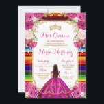 暗い赤紫色ピンクフローラプリンセスガールキンセアニラ 招待状<br><div class="desc">暗い赤紫色ピンクフローラプリンセスガールキンセアニラ招待状キンセアニラ15アノス16誕生日招待状</div>