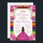 暗い赤紫色ピンクフローラプリンセスガールキンセアニラ 招待状<br><div class="desc">暗い赤紫色ピンクフローラプリンセスガールキンセアニラ招待状キンセアニラ15アノス16誕生日招待状</div>