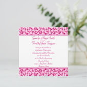 暗い赤紫色フローラスタイリッシュウィムシー結婚式招待状 招待状 (スタンド正面)