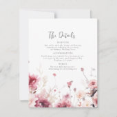 暗い赤紫色結婚詳細 ノートカード (正面)